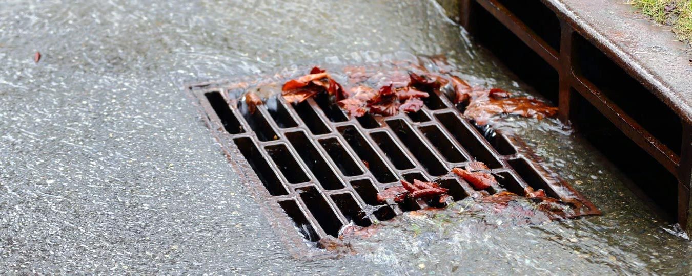 storm drain during rainstorm safeguards water resources